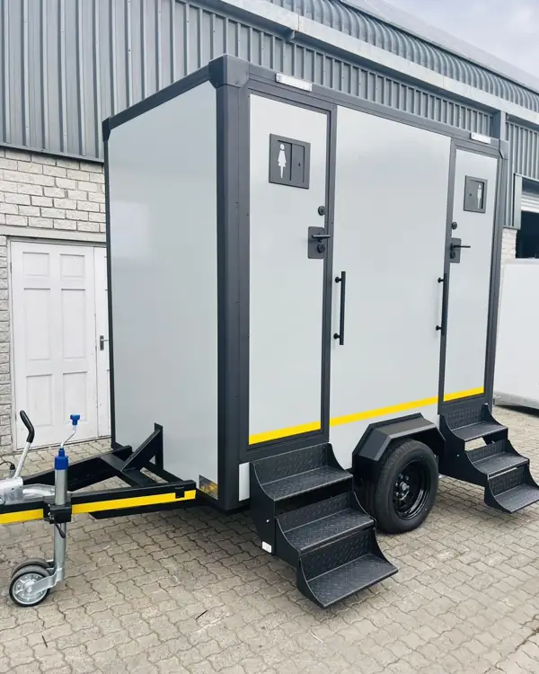 Two-stall restroom trailer exterior